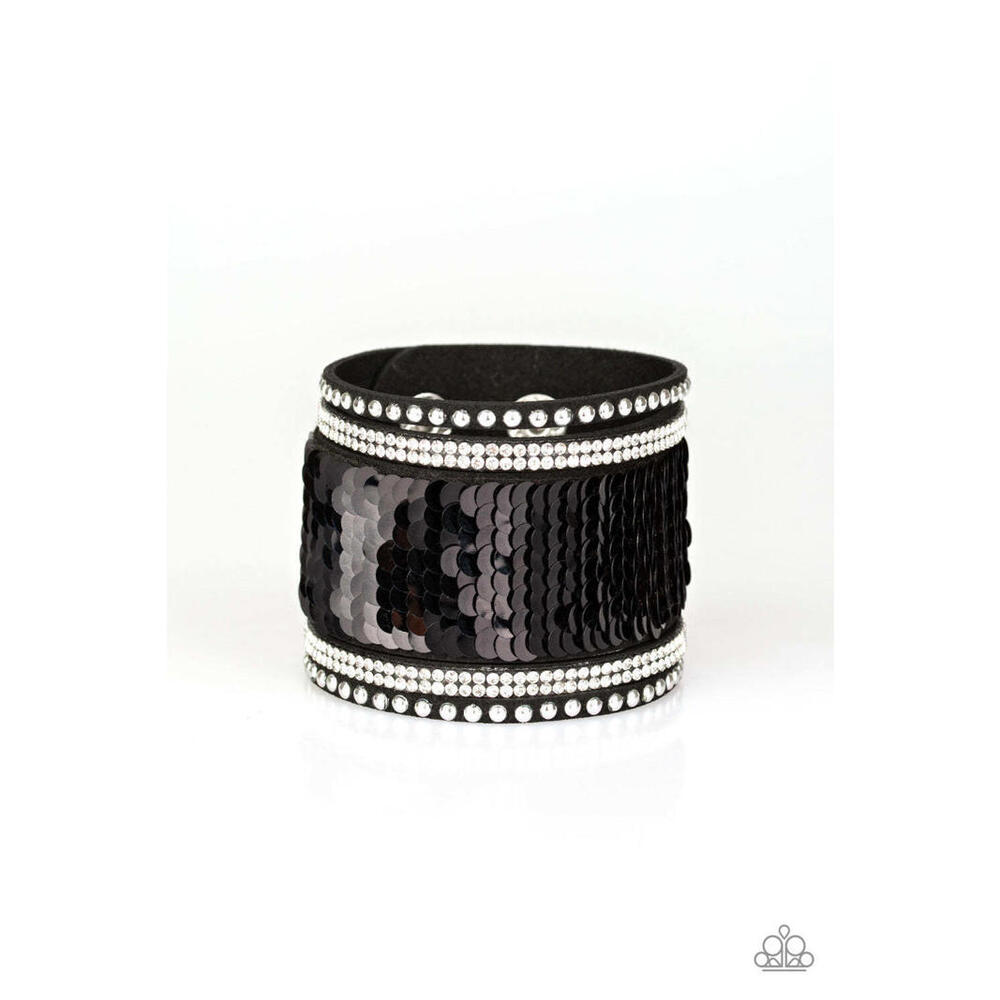 PaparazI Sequin Reversible Pink/Black Bracelet/MERMAIDS Have More Fun - Pink - Picture 2 of 4
